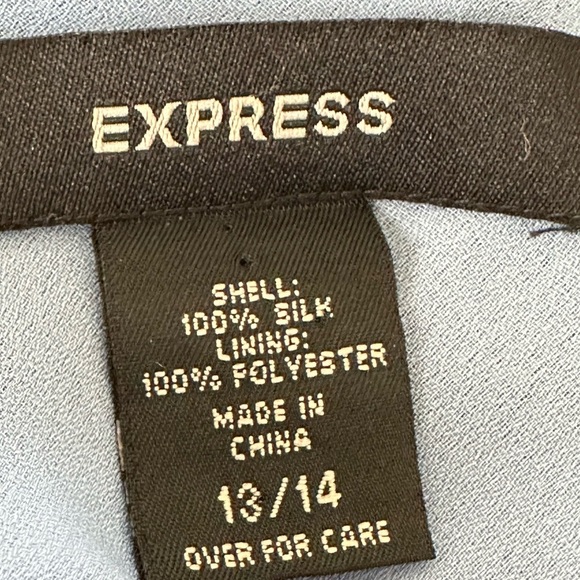 EXPRESS Vintage Y2K Sheer Silk MIDI Dress Babydoll Blue Cocktail Attire 13/14 - Picture 11 of 15